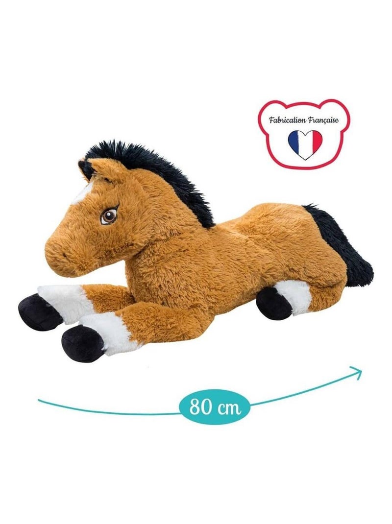 Peluche g?�ante Cheval Lucky - Made in France - Marron - Kiabi - nu�?�