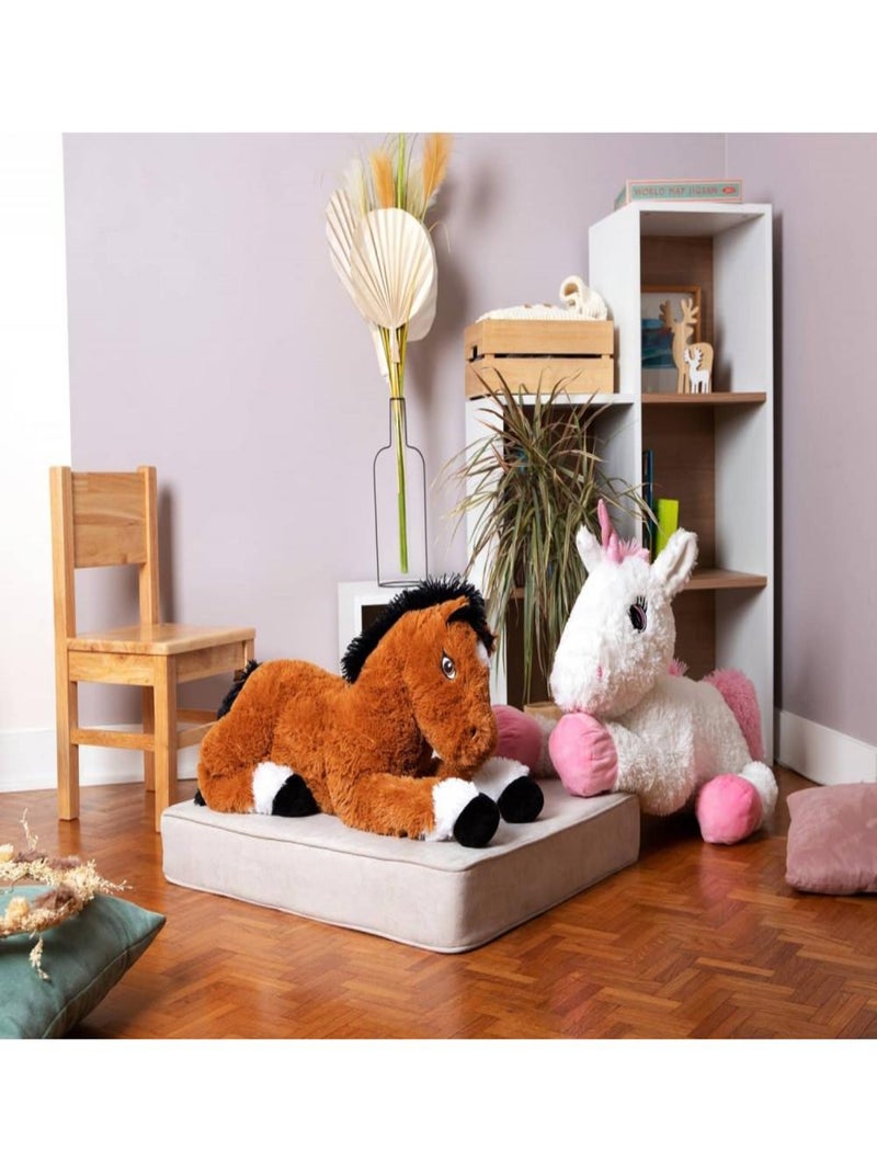 Peluche géante Cheval Lucky - Made in France Marron - Kiabi