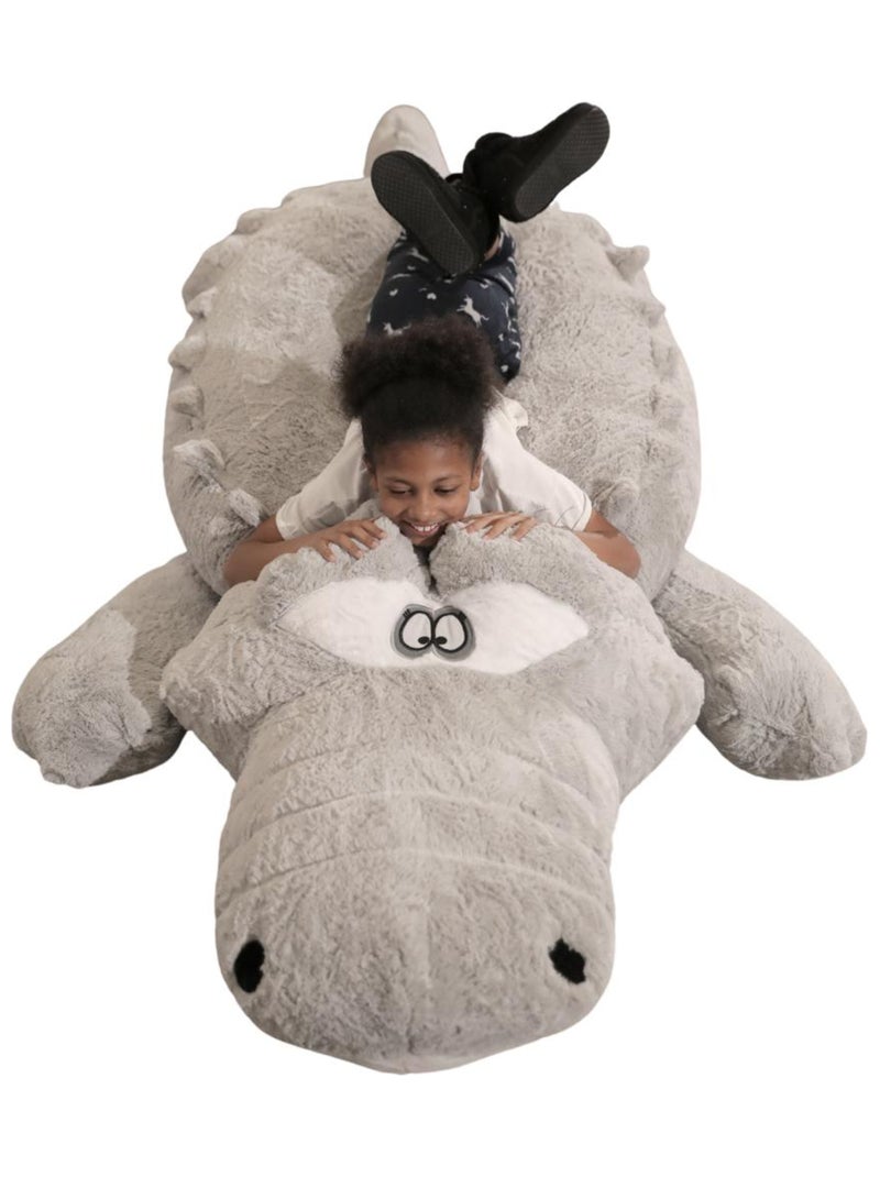 Peluche Géante Crocodile 300 cm - Câlins Réconfortants - Bananair Gris - Kiabi