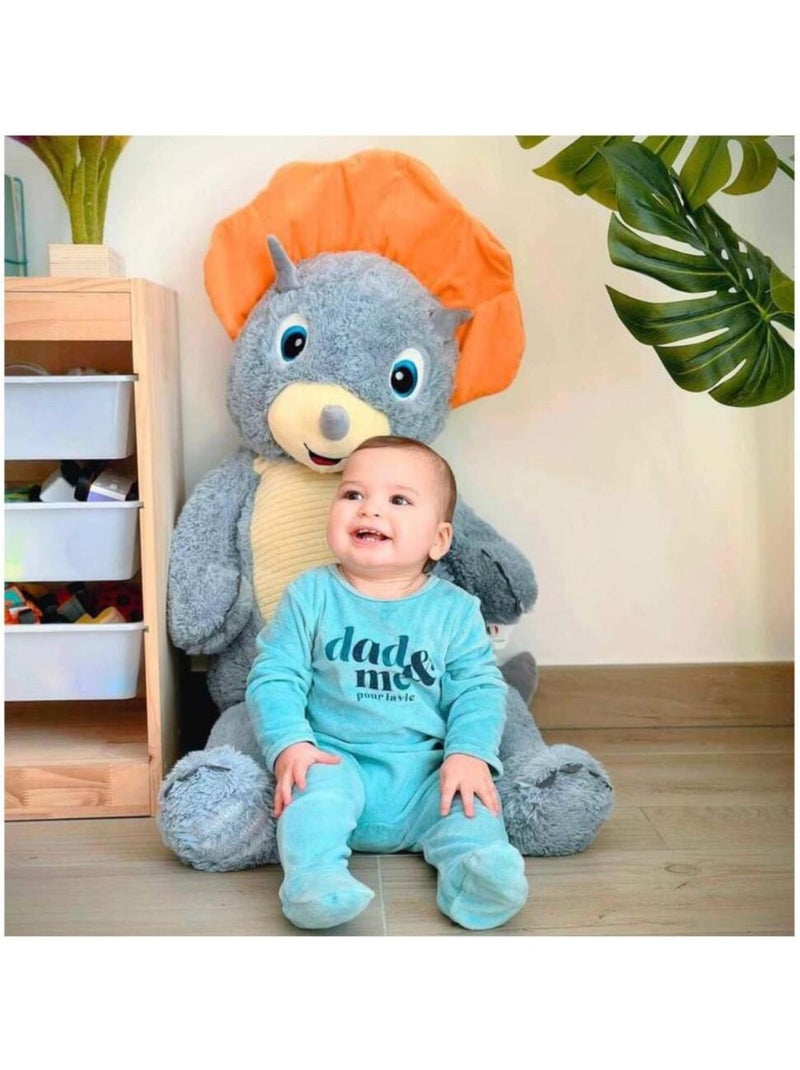 Peluche géante Dinosaure Keops - Made in France Bleu - Kiabi