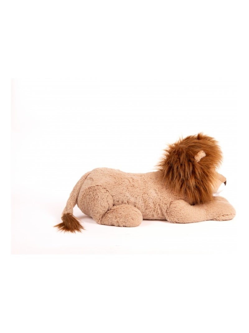 Peluche géante Léon le Lion allongé 100cm - Made In France Blanc Beige - Kiabi