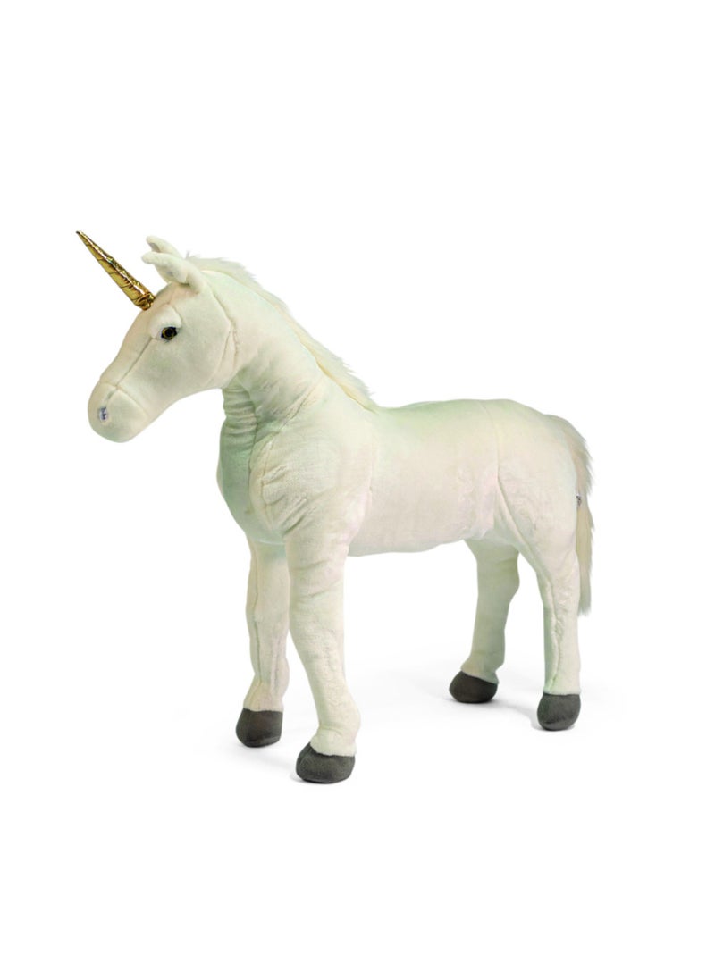 Peluche géante licorne - 80 cm Blanc - Kiabi