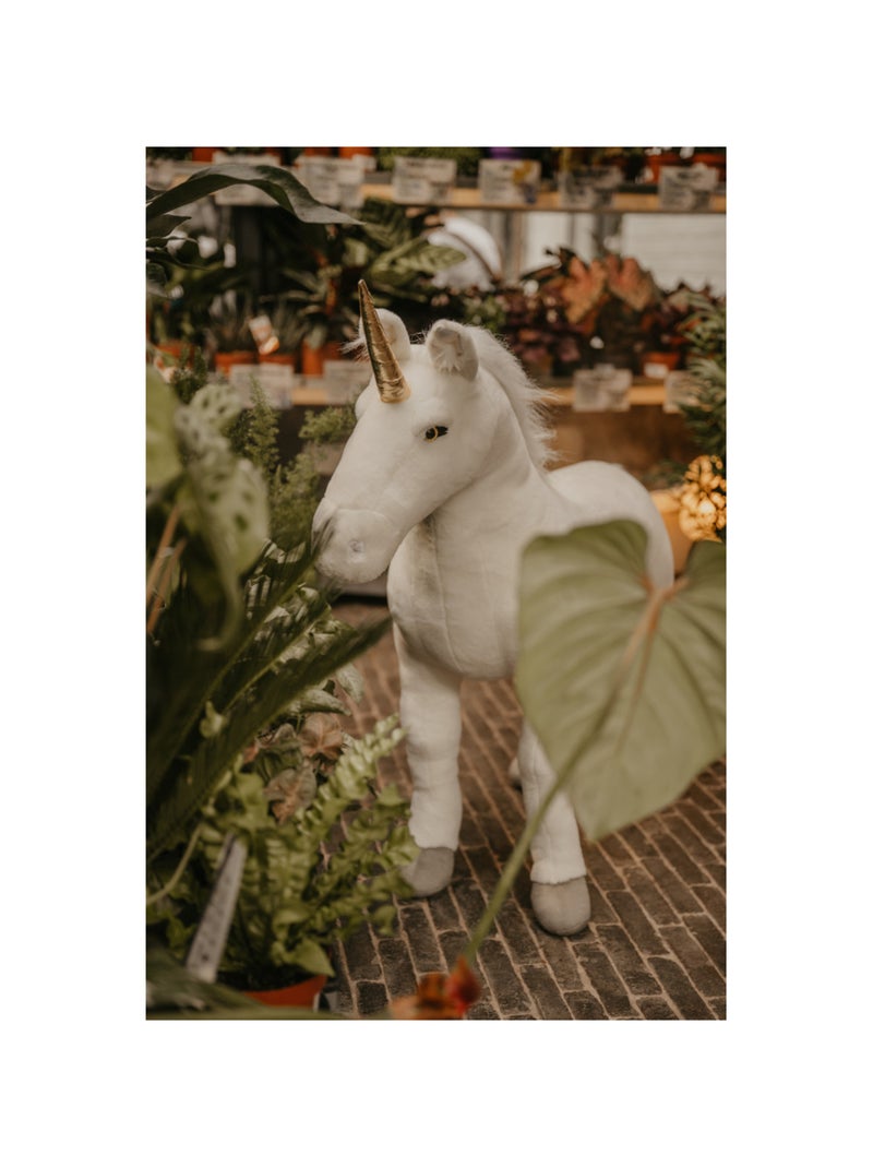 Peluche géante licorne - 80 cm Blanc - Kiabi