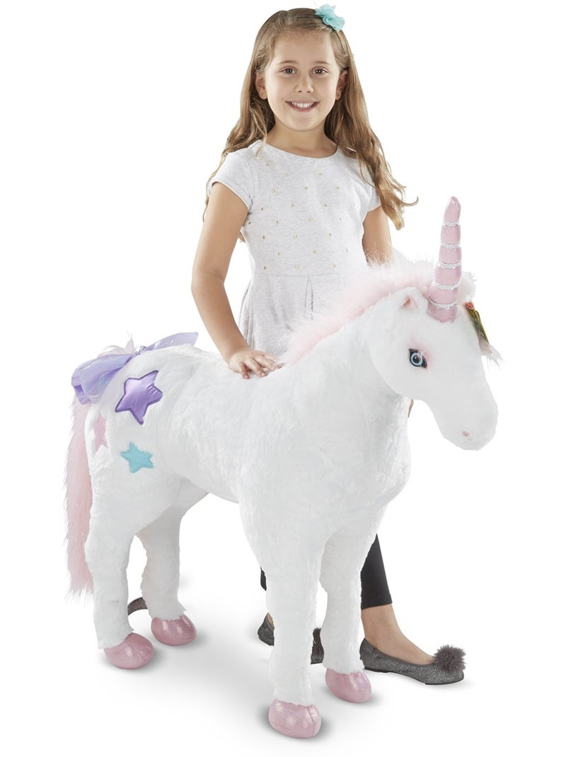 Peluche géante Licorne Blanc - Kiabi