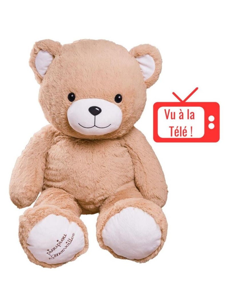 Peluche géante Ours Gaston - Made in France Beige - Kiabi