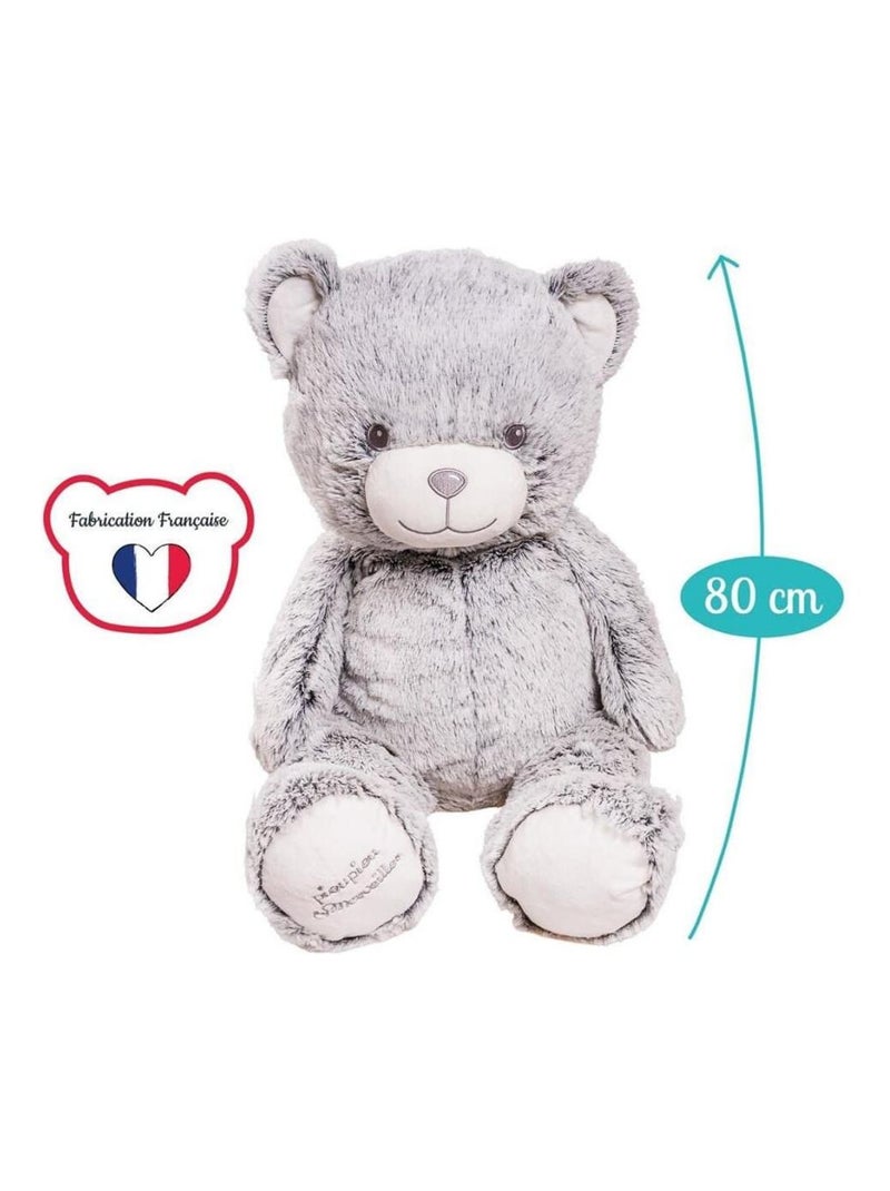 Peluche géante Ours Gaston - Made in France Gris - Kiabi