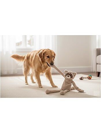 Peluche Géante sonore pour chien Raton laveur