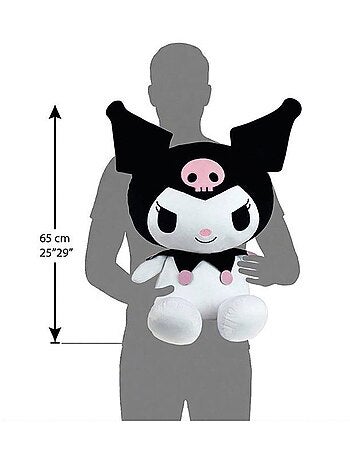 Peluche géante xxl - kuromi - hello kitty - jemini - 65 cm - ultra douce