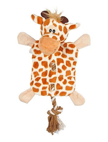 Peluche girafe avec corde pour chien
