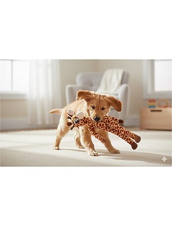 Peluche girafe grand yeux pour chien