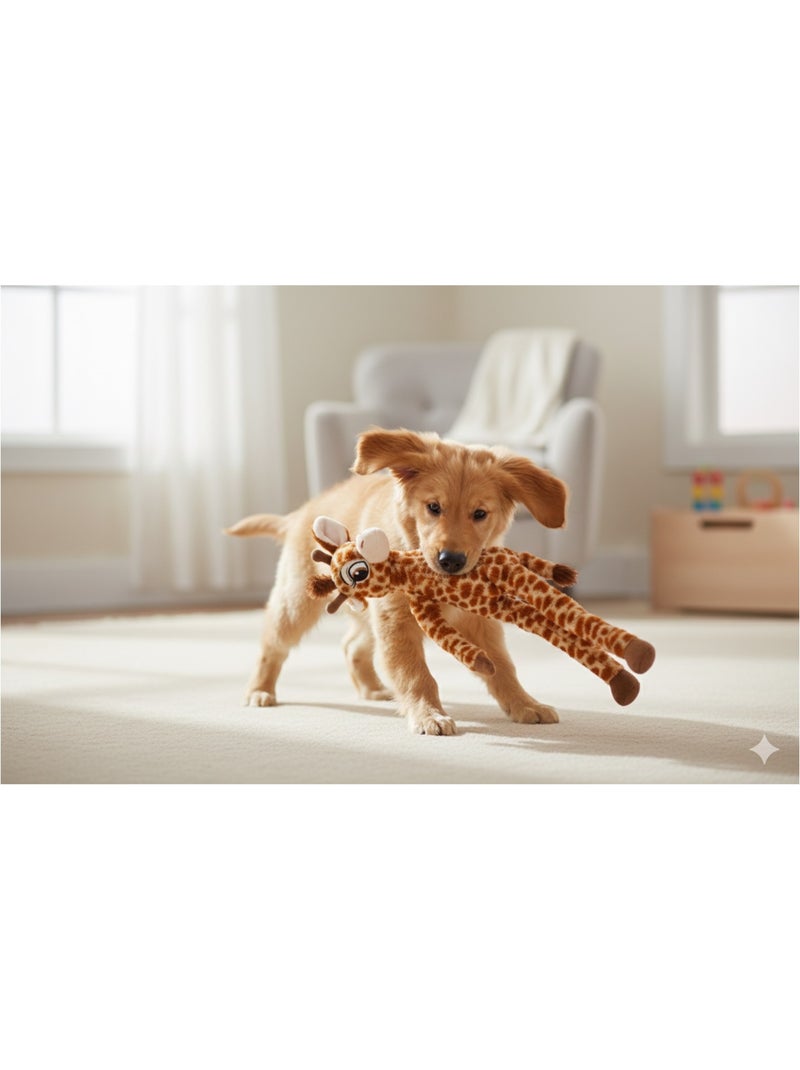 Peluche Girafe grand yeux pour chien Marron - Kiabi