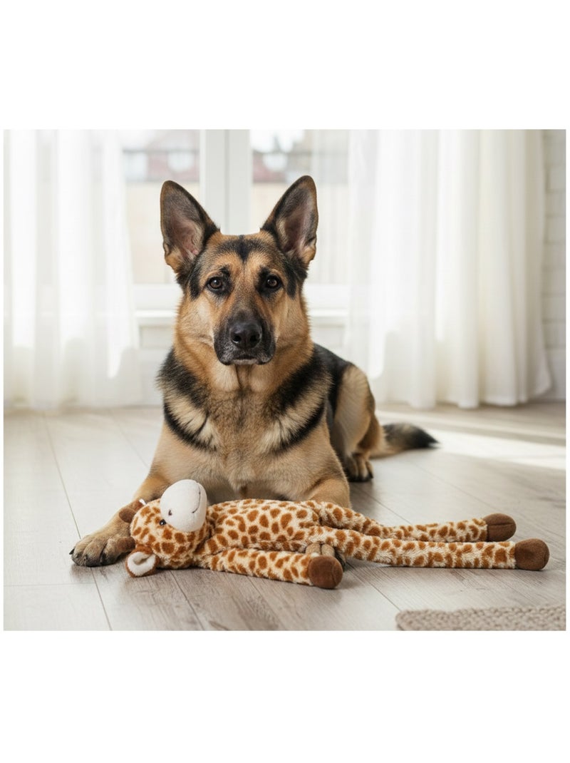 Peluche Girafe grand yeux pour chien Marron - Kiabi