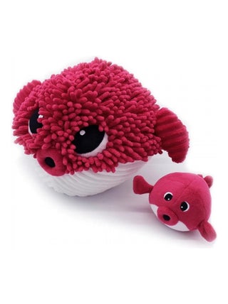 Peluche Gobetou le poisson globe maman et son bébé Betterave Les Ptipotos
