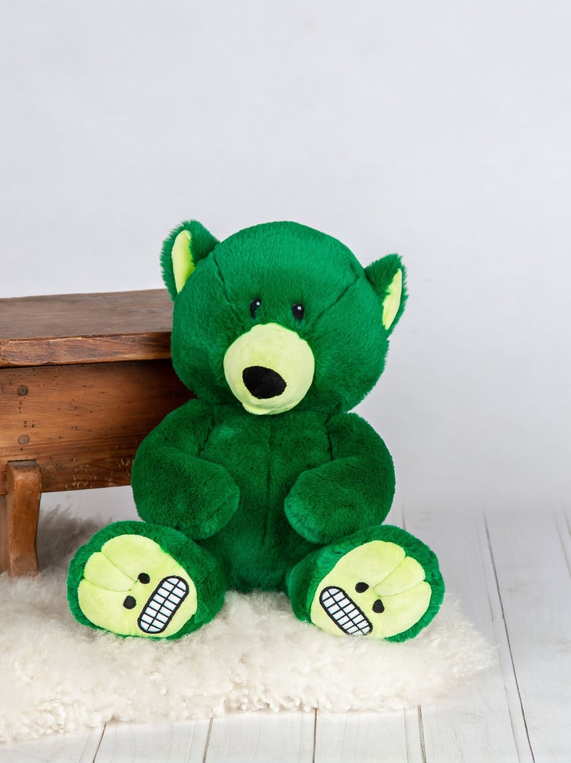 Peluche grand ours inquiet Vert forêt - Kiabi