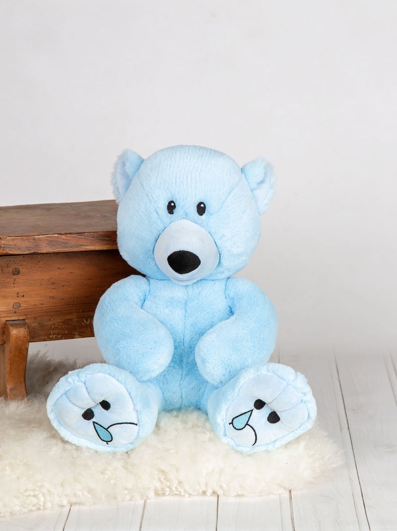 Peluche grand ours triste Bleu ciel - Kiabi