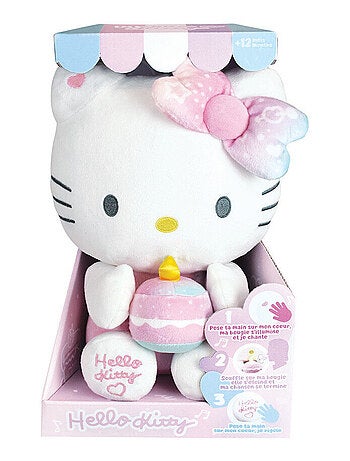 Peluche Hello Kitty intéractive Anniversaire chanson bougie et rires - Haut 26 cm