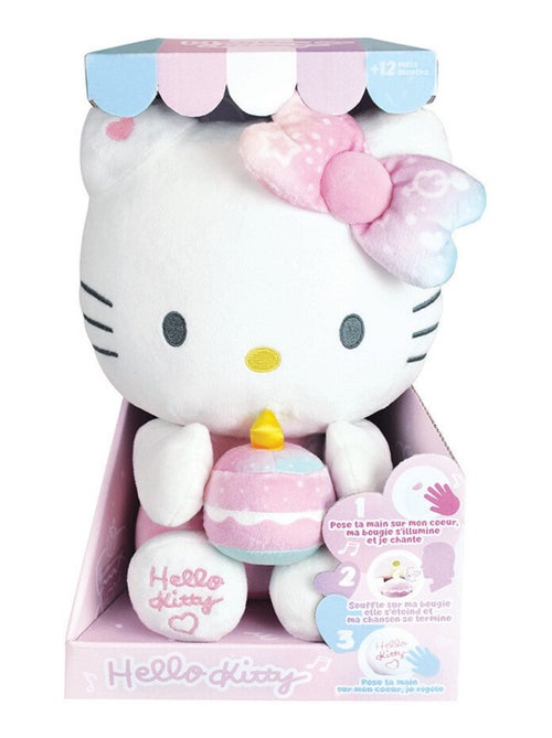 Peluche Hello Kitty intéractive Anniversaire chanson bougie et rires - Haut 26 cm - Kiabi