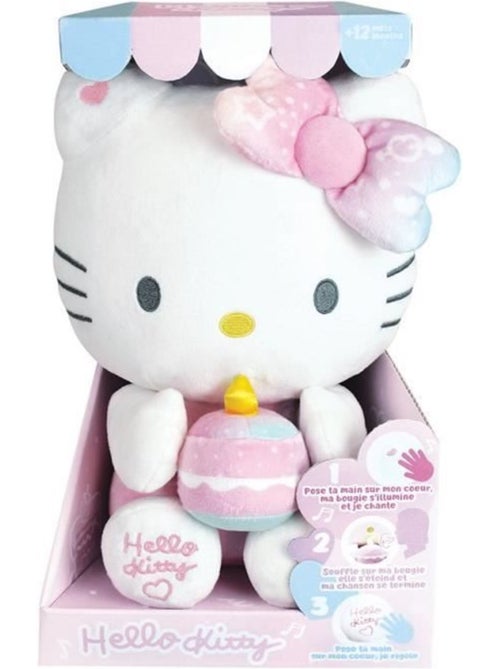 Peluche Hello Kitty intéractive Anniversaire chanson bougie et rires - Haut 26 cm - Kiabi Peluche Hello Kitty intéractive Anniversaire chanson bougie et rires - Haut 26 cm - Kiabi