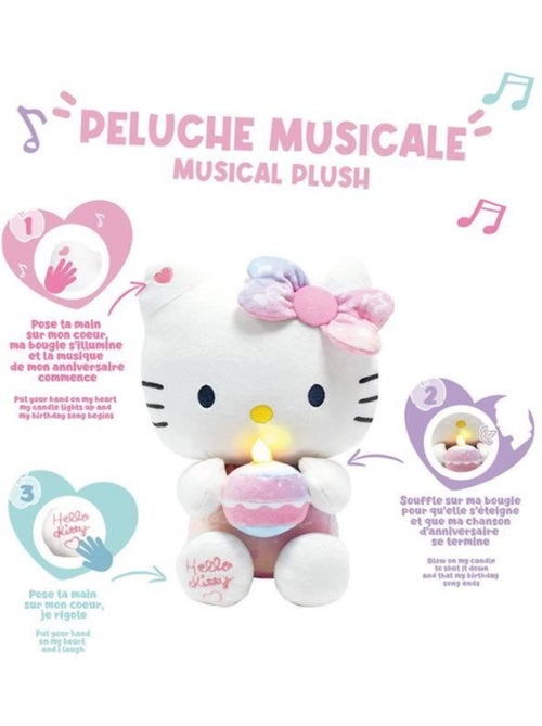 Peluche Hello Kitty intéractive Anniversaire chanson bougie et rires - Haut 26 cm - Kiabi Peluche Hello Kitty intéractive Anniversaire chanson bougie et rires - Haut 26 cm - Kiabi