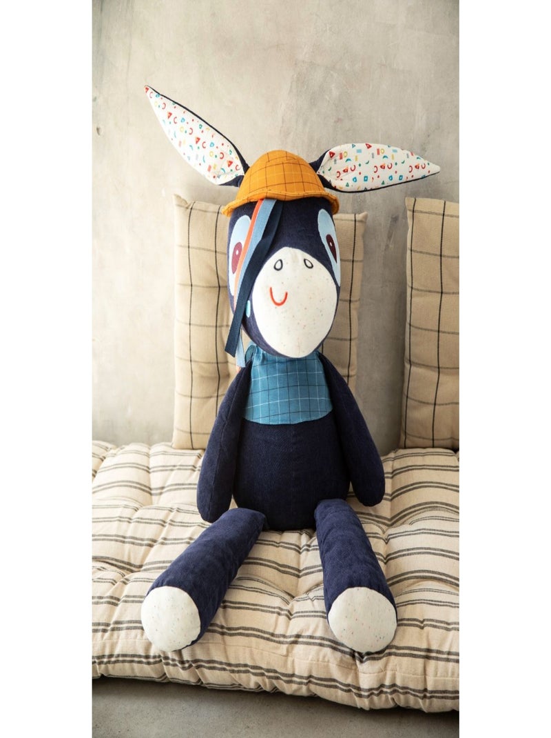 Peluche Ignace l'âne 50 cm Bleu - Kiabi