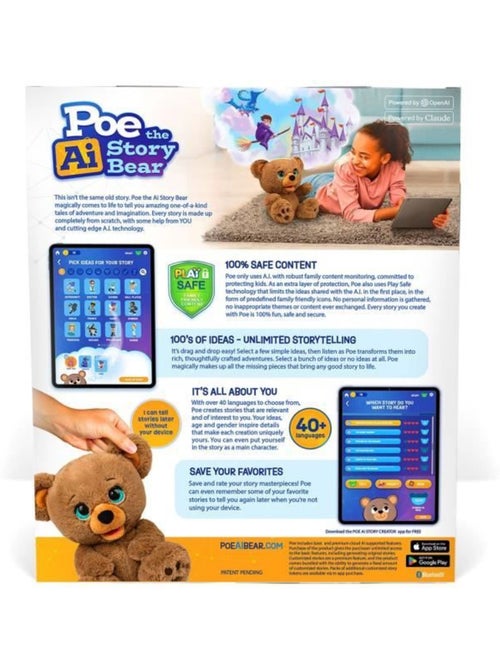 Peluche interactive - giochi preziosi - ours créateur d'histoires poe - à partir de 4 ans - lay00 - Kiabi