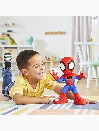 Peluche interactive 25 cm musique et sons - hasbro, spidey et ses amis marvel