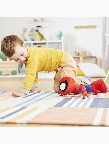 Peluche interactive 25 cm musique et sons - hasbro, spidey et ses amis marvel