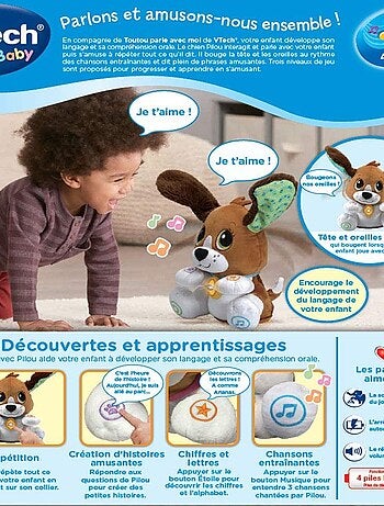 Peluche Interactive Toutou Parle Avec Moi - Vtech