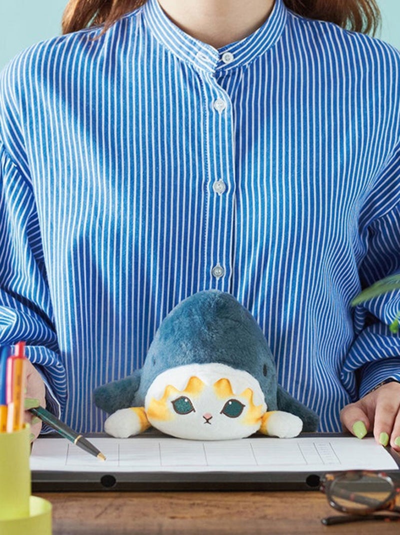 Peluche japonaise posturale chat déguisé Mofusand Shark Bleu - Kiabi