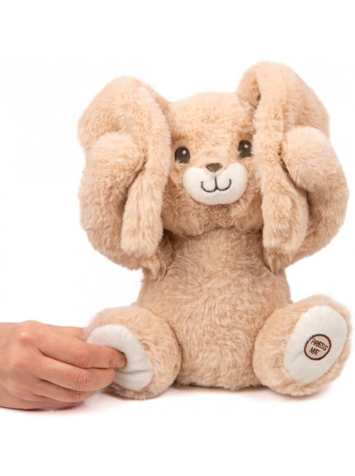 Peluche Justin coucou-caché et comptine - Kiabi
