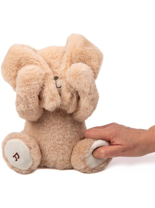 Peluche Justin coucou-caché et comptine - Kiabi