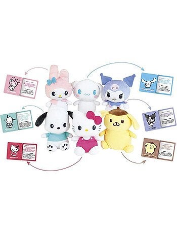 Peluche kawaï pompompurin - jemini - hello kitty - 13 cm
