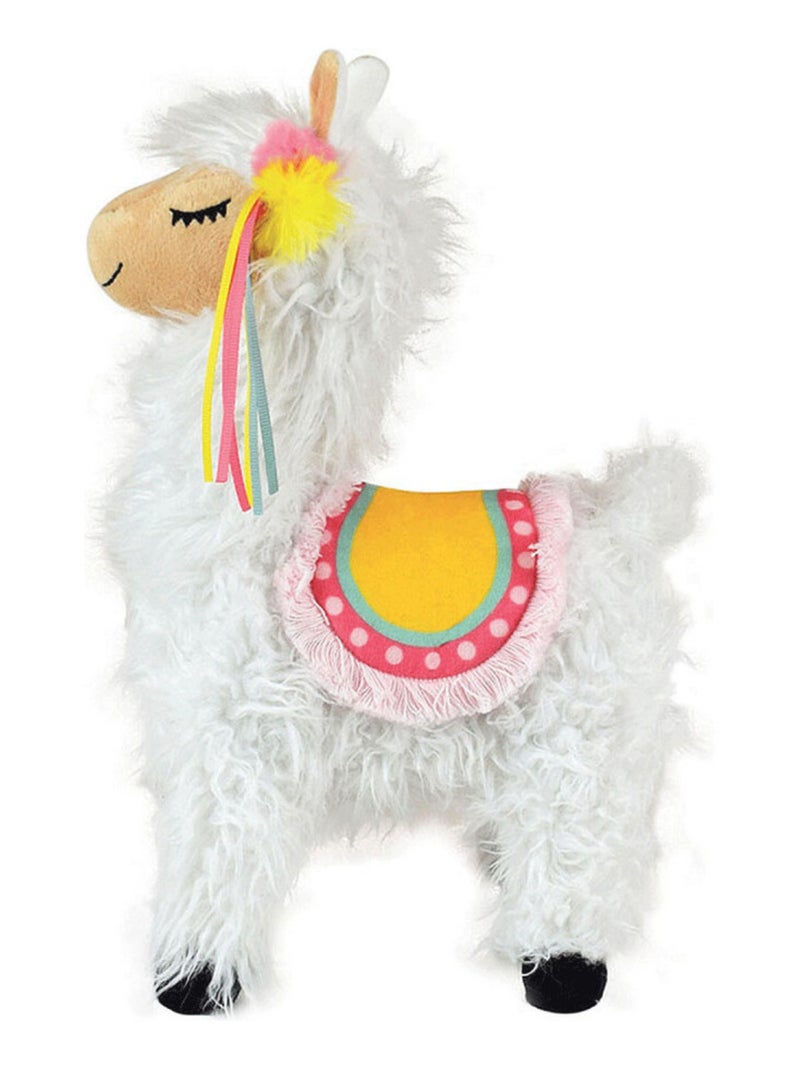 Peluche Lama blanche et rose - Hauteur 30cm Multicolore - Kiabi