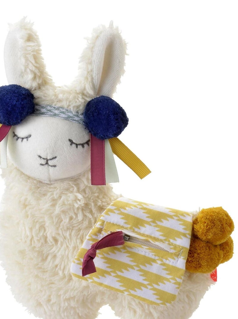 Peluche Lama No Drama avec range sucette (21 cm) Ecru - Kiabi