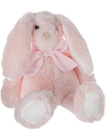 Peluche lapin avec noeud en lin kay