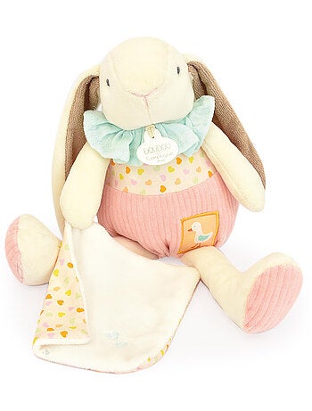 Peluche lapin Ciboulette avec son doudou polyester collection DANS MON JARDIN