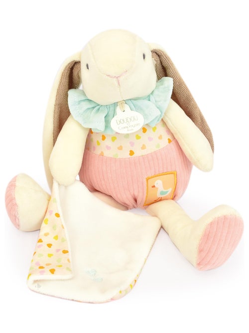 Peluche lapin Ciboulette avec son doudou polyester collection DANS MON JARDIN - Kiabi