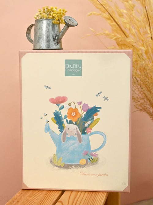 Peluche lapin Ciboulette avec son doudou polyester collection DANS MON JARDIN - Kiabi