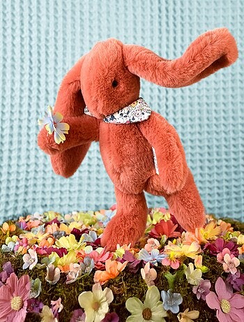 Peluche lapin fleurette 25 cm