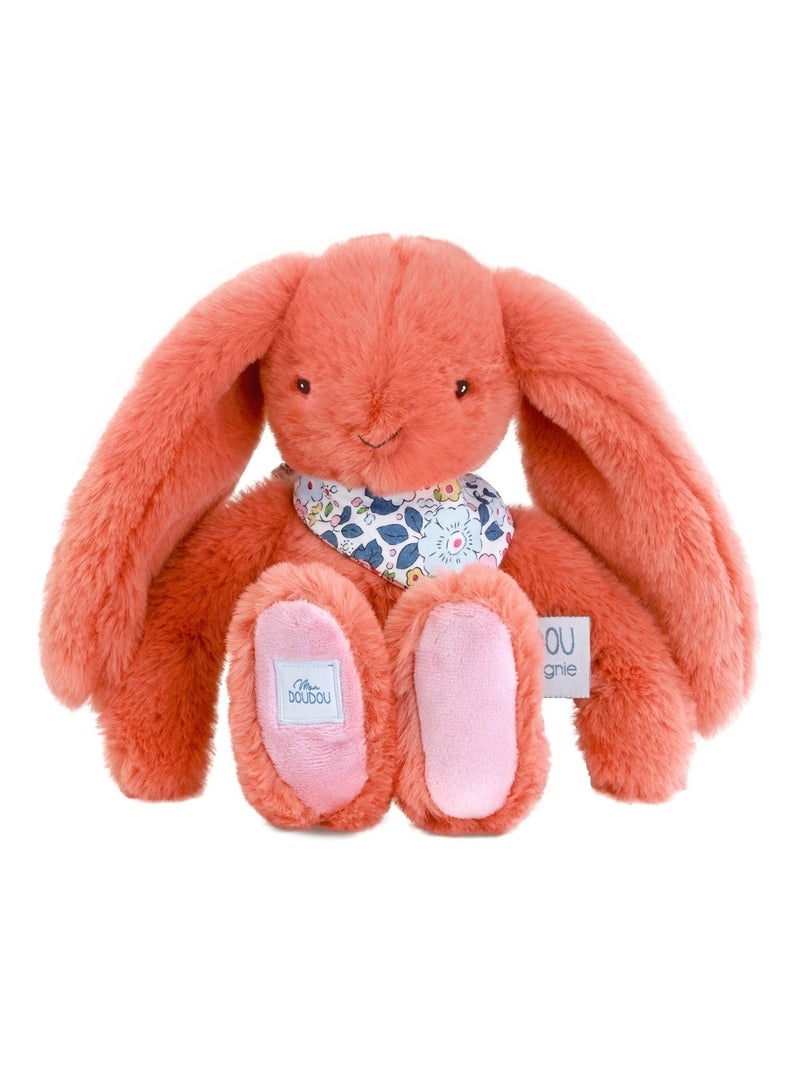 Peluche Lapin Fleurette 25 cm Orange - Kiabi