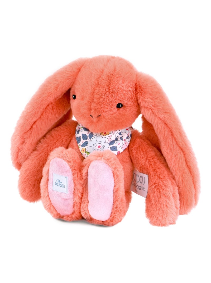 Peluche Lapin Fleurette 25 cm Orange - Kiabi