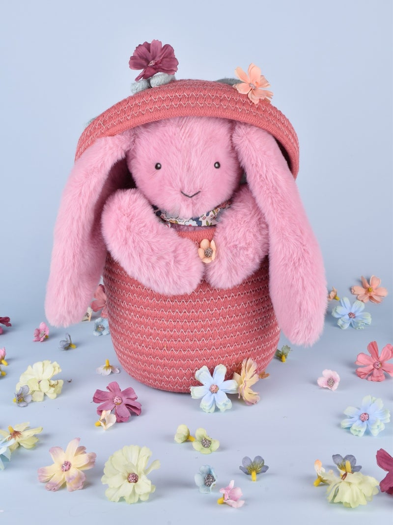 Peluche Lapin Fleurette 25 cm Rose - Kiabi