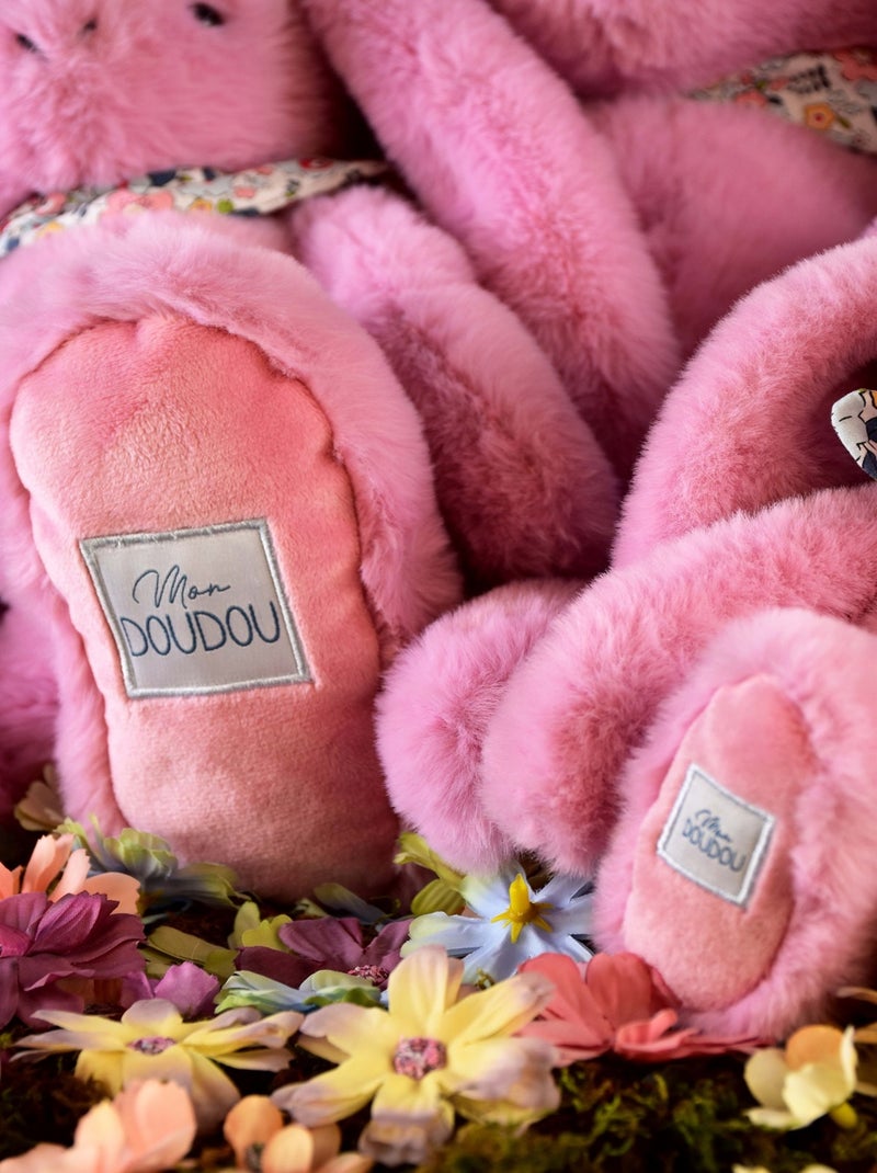 Peluche Lapin Fleurette 25 cm Rose - Kiabi