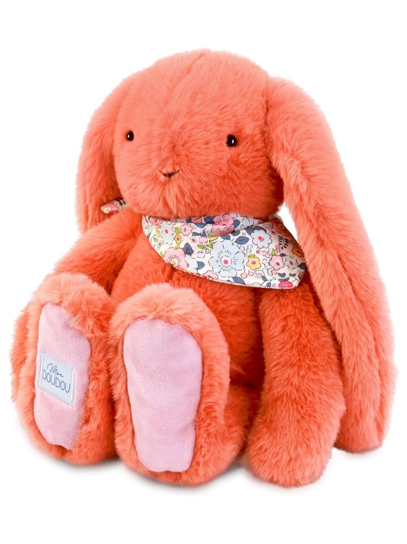Peluche Lapin Fleurette 35 cm Orange - Kiabi