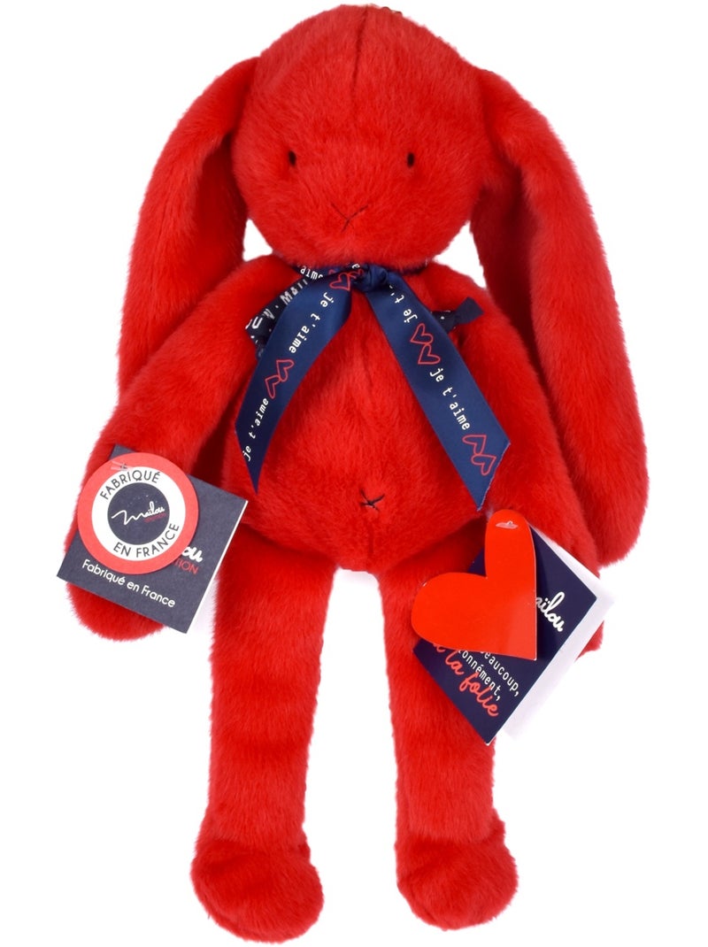 Peluche lapin méloé 37 cm Rouge - Kiabi