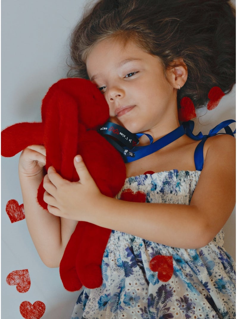 Peluche lapin méloé 37 cm Rouge - Kiabi