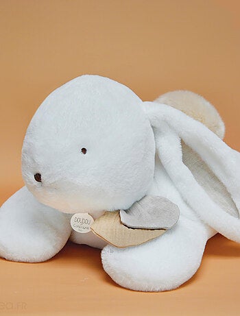 Peluche lapin polyester collection HAPPY WILD blanc/beige