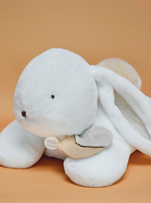 Peluche lapin polyester collection HAPPY WILD blanc/beige - Kiabi