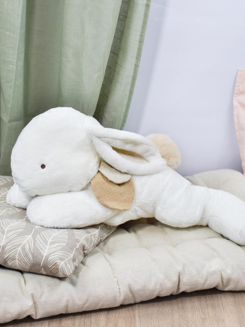 Peluche lapin polyester collection HAPPY WILD blanc/beige - Kiabi