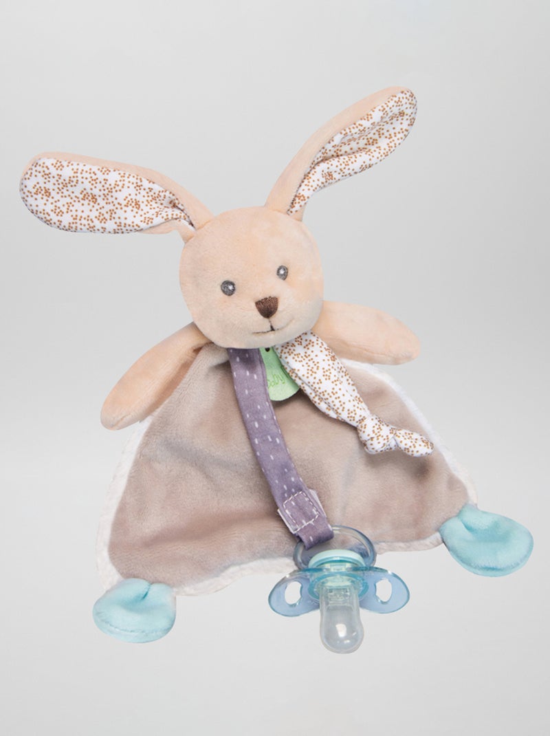 Peluche 'lapin' pour tétine gris - Kiabi